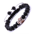 Rhinestone Aries Sheep Gemstone Charm Bracelets for Women Men Friendship Aromatherapy Diffuser 8MM Beaded Bangle Jewelry