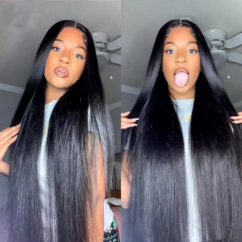 13*6 13*4 Lace Frontal Human Hair Wigs for Black Women Brazilian Virgin Hair Transparent Pre-Plucked Glueless Lace Front Wig