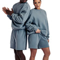 Sport Wear Jogging Printing Unisex Sweatsuit Couple Clothes Streetwear Sweatsuit Two Piece Set Crewneck Sweatshirt and Shorts