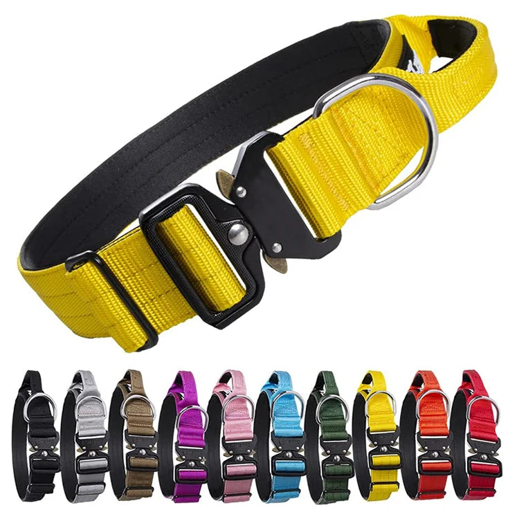 Factory Direct Sale Large Nylon Super Wide Heavy Duty 4cm Big Dog Collar Tactical Dog Collar with Quick-Release