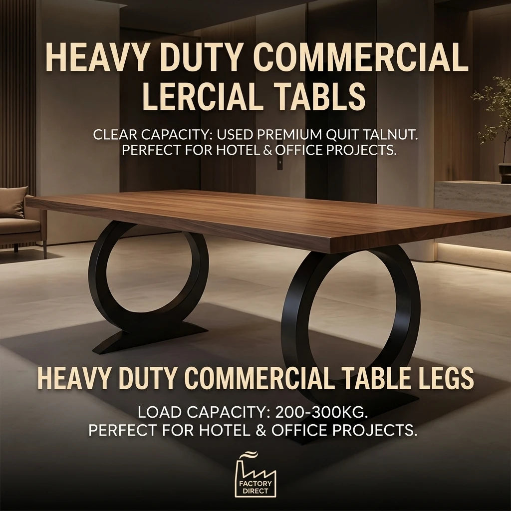 Black Powder Coated Metal Table Legs in Stock Modern Furniture Hardware Legs for Dining Coffee Table Base Bulk Customization