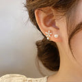 SC Fashion Korean Crystal Earrings Elegant Gold Plated Zircon Earrings Exquisite Flower Stud Earrings for Women