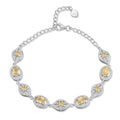YBO Wholesale 925 Sterling Silver Inlaid Natural Peridot Citrine CZ Geometric Bracelets Dainty Gemstone Bracelets Gifts Parties