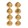 Vintage Fashion Waterproof Stainless Steel Gold-Plated Ocean Shell Pendant Tassel Earrings Jewelry Customized