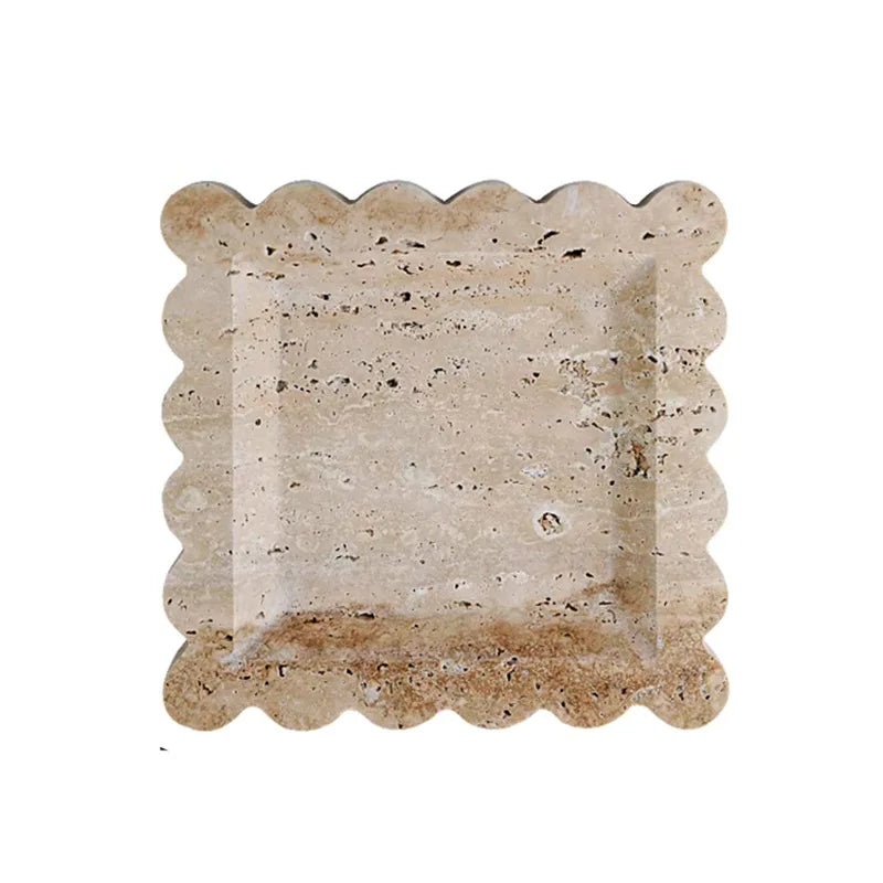 HZX Marble Tray French Light Luxury Jewelry Box Retro Aromatherapy Tray Soft Decoration