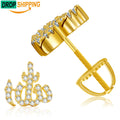 Dropshipping High Quality Jewelry 925 Sterling Silver VVS Moissanite Diamond Iced Out Allah Stud Earrings With GRA Certificate