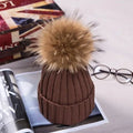 Custom Embroidered Children's Winter Beanie Plaid Pattern Slouch Logo Cap Pom Chunky Knit Digital Printing Common Fabric Feature