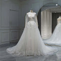 Jancember RL232 O-Neck Illusion Beautiful Long Sleeves Wedding Dresses for Women