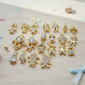 CZ8503  Hot Sale Small Mini Little 18k Gold Zircon CZ Pave Girl and Boy Kids Children Charms for Bracelet Earring Jewelry Making