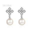 D Color Trendy Pearl Dangle Earrings Jewelry 925 Sterling Silver Vvs Moissanite Diamond Bead Drop Earrings for Women