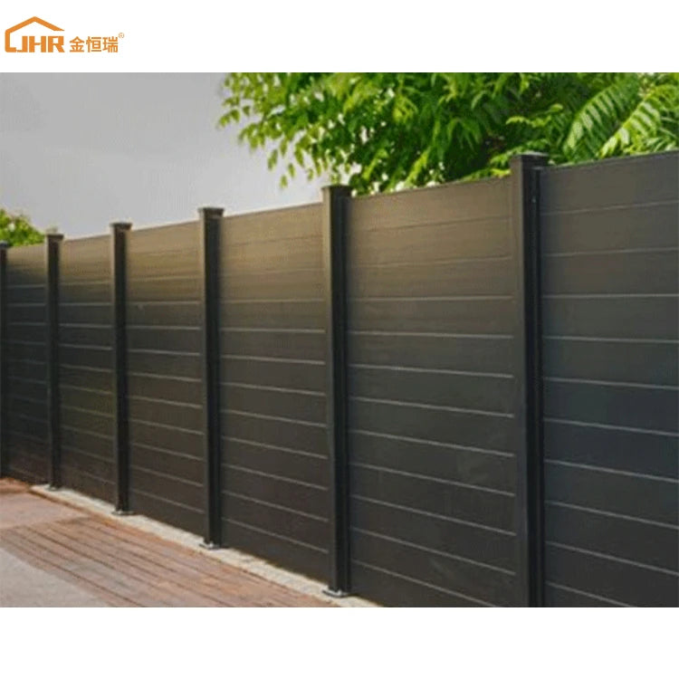 JHR Garden Aluminum Balcony Privacy Fence Profile Louver Frame Horizontal Slat Fencing