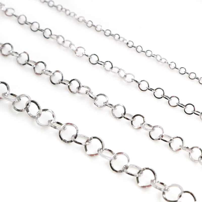 5 Meters/Lot Stainless Steel Polishing Necklace O-Ring Chain for DIY Jewelry Findings Making Materials Handmade Supplies