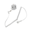 ALLESD White European Standard Plug Wire 2.4m and 10mm Button and Plug White ESD Grounding Wire Set