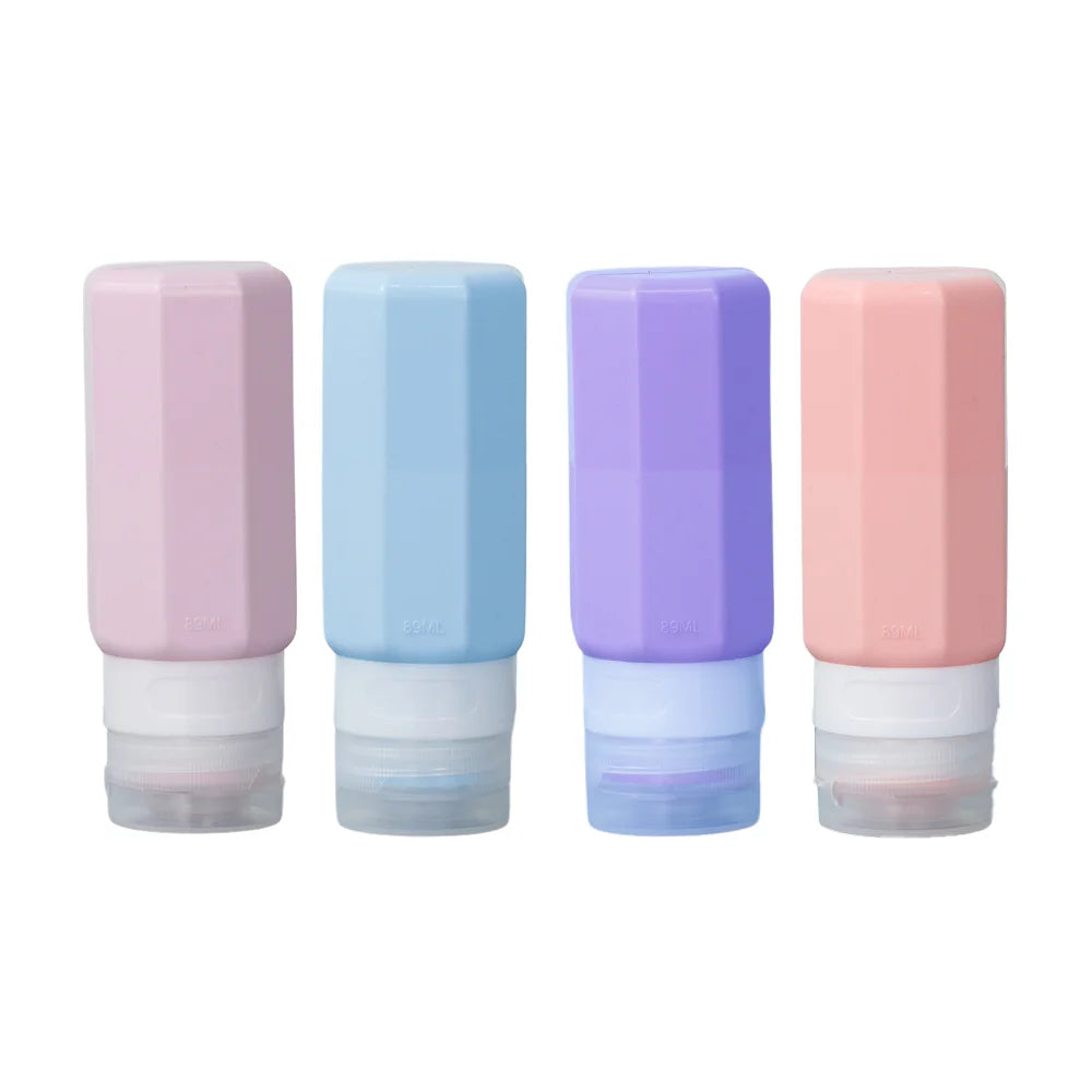 New 89ml Leak Proof Octagon Travel Portable Silicone Empty Bottles Travel Hand Wash Bottle Travel Set Silicone Mini Bottle