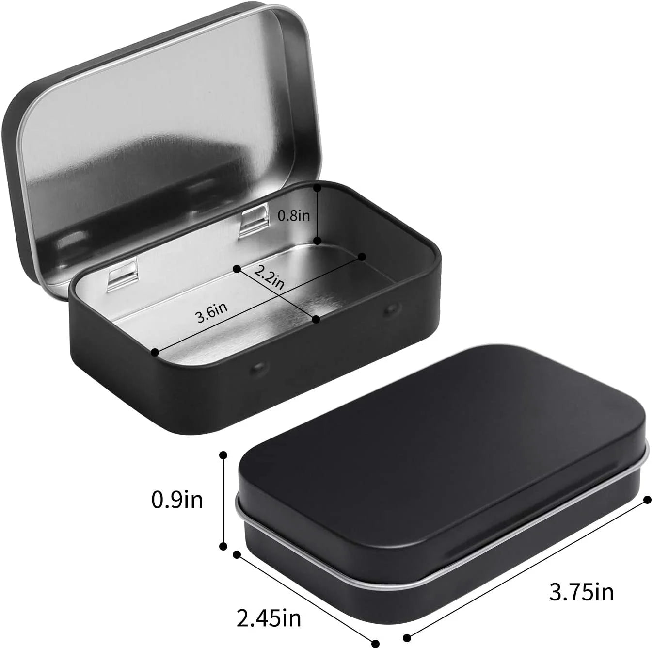 Metal Hinged Empty Tin Cans Box Container Mini Portable Small Storage Container Kit Tin Box Container Small Tin with Lid