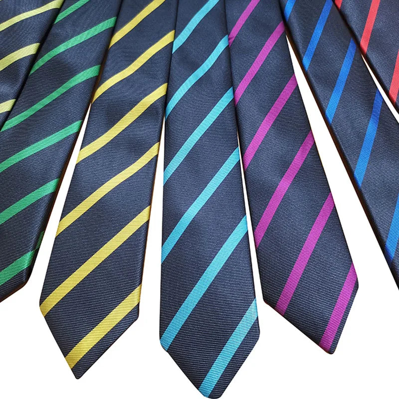 Wholesale Fashion Multi Color Striped Silk Tie Business Men's Silk Necktie