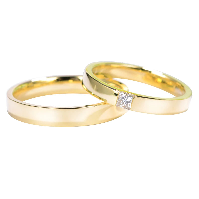 2023 New Style Fashion Ring 925 Sterling Silver 18K Gold Moissanite Ring Couple Wedding Ring Set