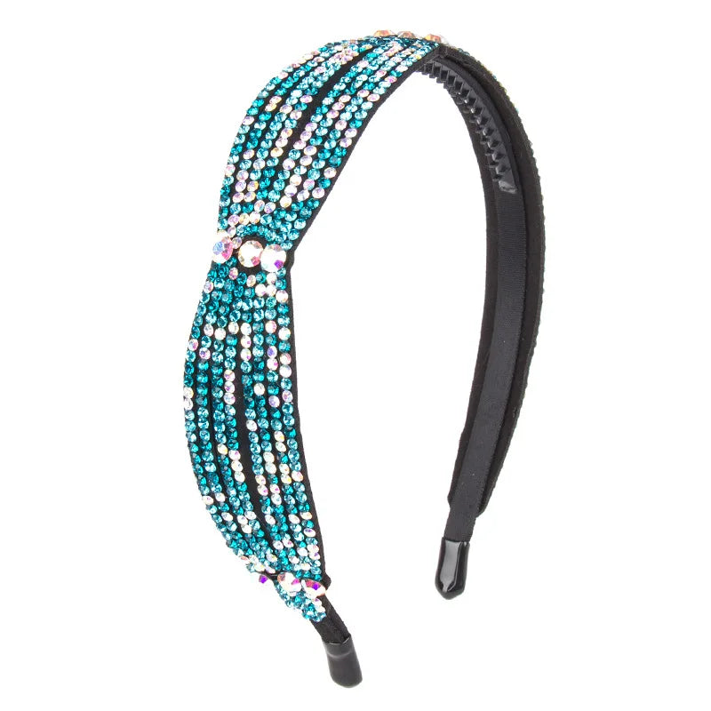 HX-089 Wholesale Fashion Luxury Diamond Hairband Women Hair Accessories Beaded Crystal Padded Rhinestone Headband