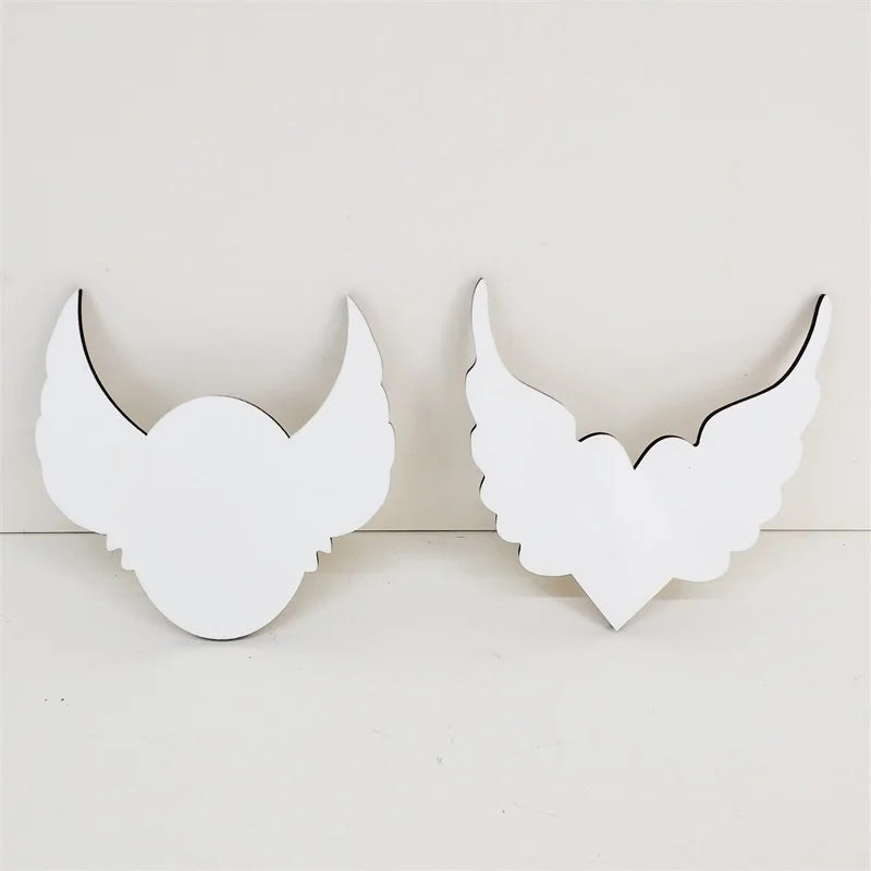 Wing Name Tag Custom logo Personal Badge With Pin Waterproof Sublimation MDF Name Badge