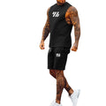 Solid Color Sports Suit Men's Vest Round Neck Vest Set Casual Thin Shorts Sleeveless Two-piece Set