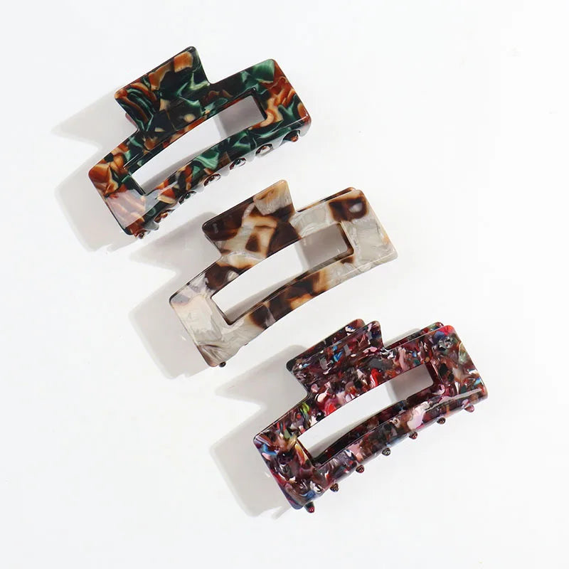 Korean Retro Tortoiseshell Ladies Hair Claw Hair Clip Medium Simple All-Match Acetate Plate Hair Accessories