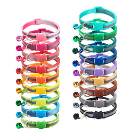 1.0 Colorful Reflective Cat Head Safety Cat Collar With Bell Breakaway Cat Collar
