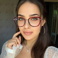 Cat-Eye Frame Metal Spring Hinge Eye Frame Comfortable TR 90 Glasses With Blue Light Blocking Designer Stock 2024