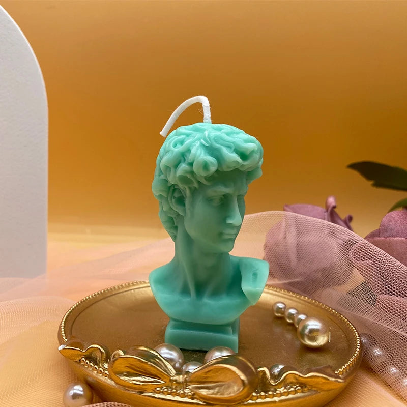 B-1031 European Retro Plaster Ornaments Aromatherapy Candle Mold David Portrait Silicone Mold