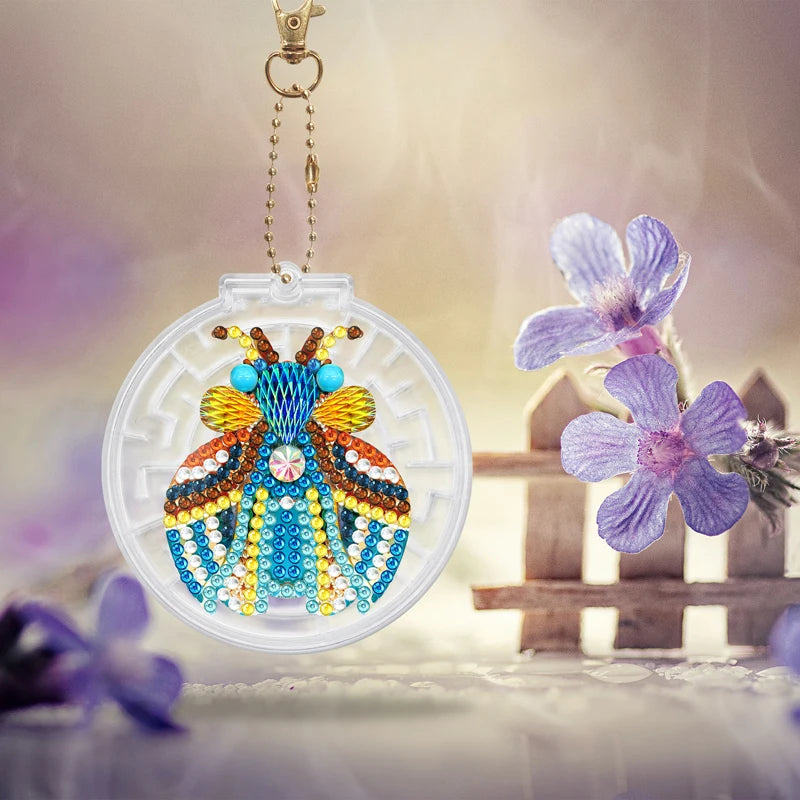 DIY Diamond Painting Keychain Kits Diamond Art Hummingbird Keychains Bag Decor Christmas Diamond Painting Keychain with Maze