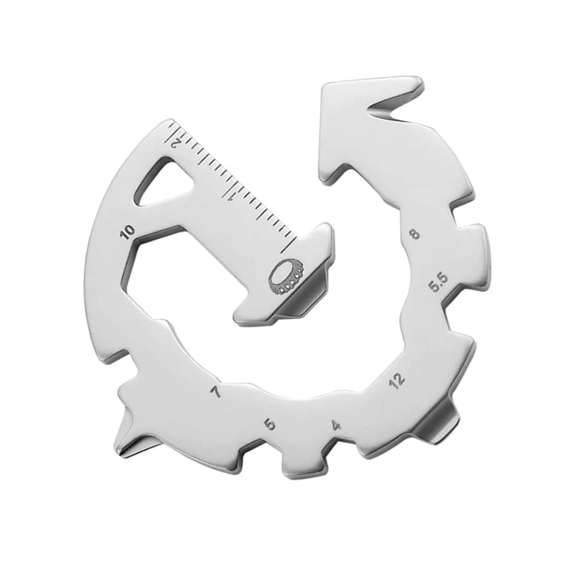 MG-1918 Custom Stainless Steel EDC Pocket Tool Screw Ruler Bottle Opener 14  in 1 Multi Tool Survival Card