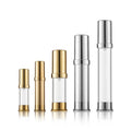 5ml to 30ml Airless Pump Bottle for Serum Lotion Cosmetics with Gold Skincare Packaging and Cap with Brush Seal