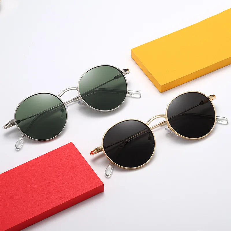 Designer Small Round Sunglasses Men Women Retro Sun Glasses Male Female Metal Frame Eyewear Driving UV400