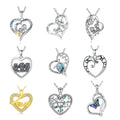 Merryshine 925 Sterling Silver Jewelry Pink Hip Hop Beads Hollow Heart Charms Geometry Necklace