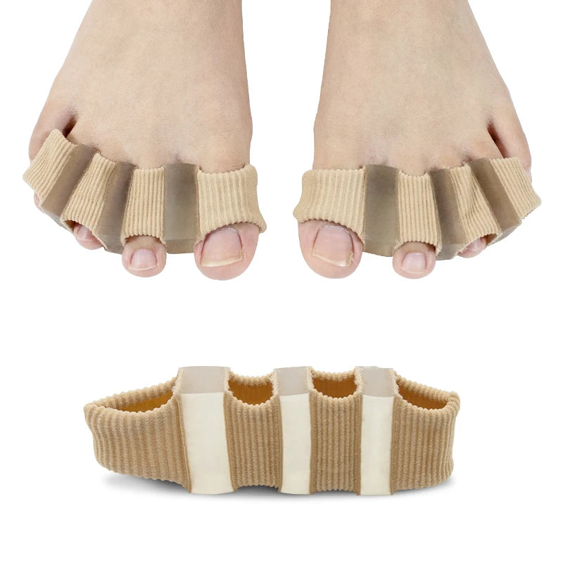 4-Loop Fiber Crooked Toe Corrector Adjustable Foot Bunion Hallux Valgus Gel Separator Ring Spacer Dedo Pequeno Big Bone