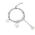 South Korean Cute Fashionable Smile Face Pendant Double-Layer 316L Stainless Steel Paper Clip Chain Women Bracelet