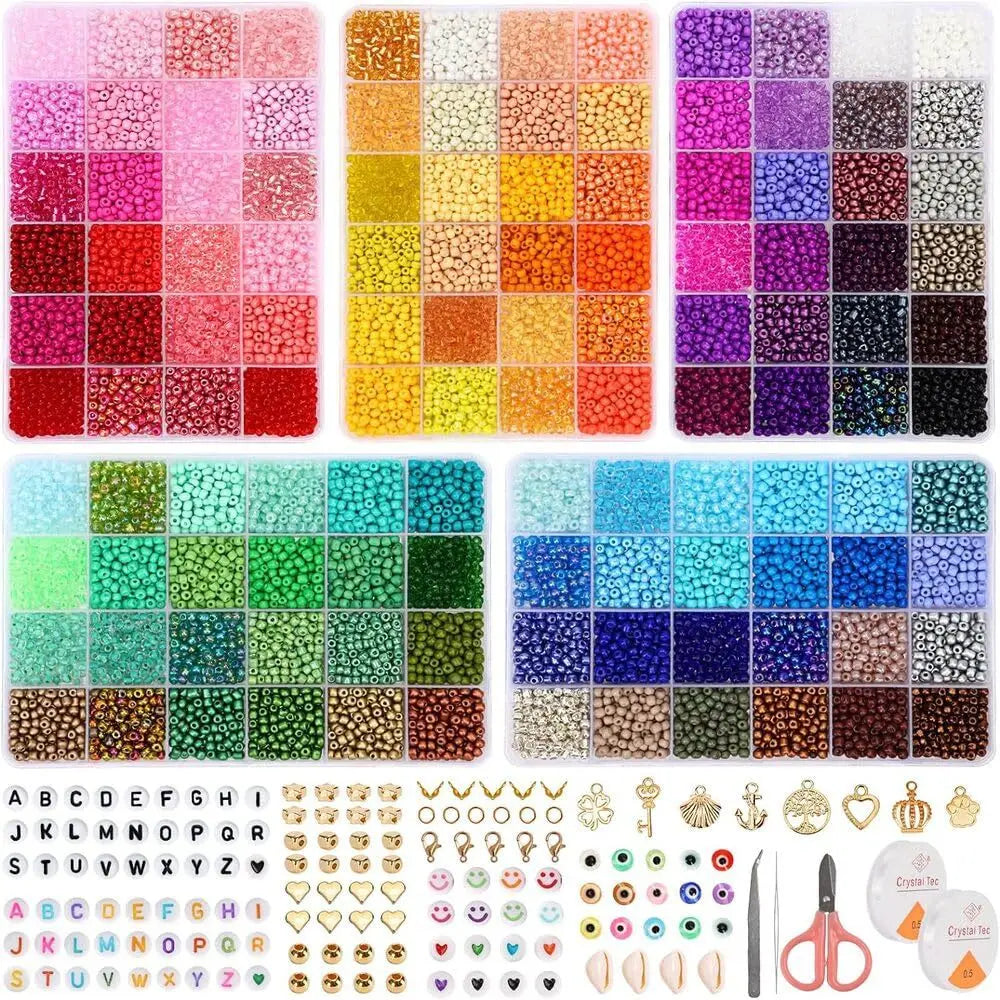 Wholesale 120 Color 4mm Seed Bead Set Box Used for DIY Bracelets Necklaces Jewelry Making Materials Glass/coloured