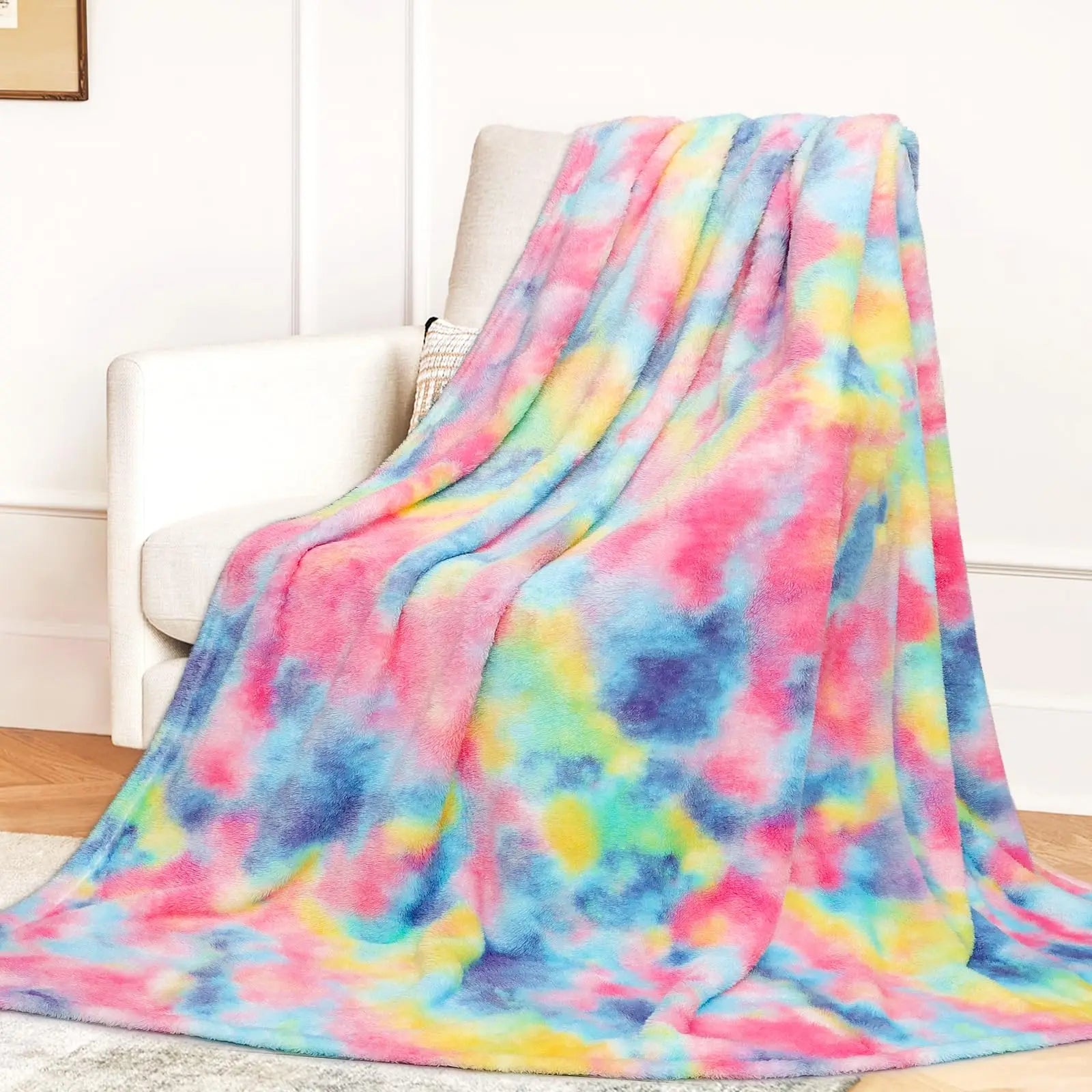 Single Size Fleece Throw Blanket  for Couch Sofa Bed Soft Lightweight Plush Cozy Microfiber Blankets & Throws 50*70inches