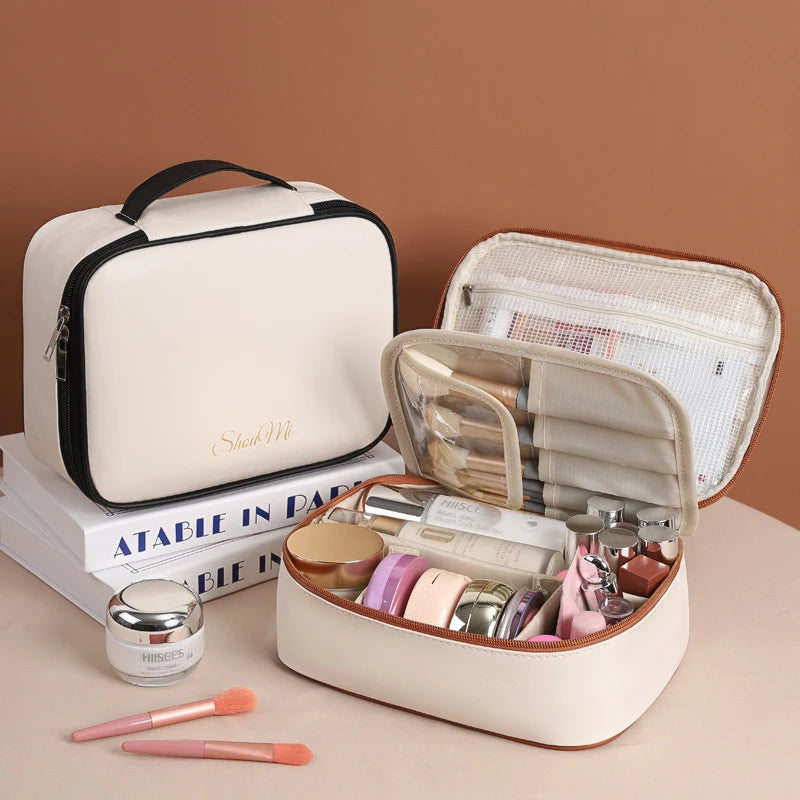 European Popular Foldable Large Capacity Cosmetic Bag Travel Makeup Organizer