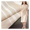 Customized Organic Linen Cotton Blends Fabric Woven Eco-Friendly Lightweight Stone Gallery Stripe Dress Sustainable Features