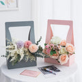 Luxury Flower Gift Boxes Roses Flower Packing Paper Box With Handle