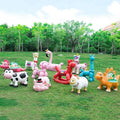 Jungle Theme Outdoor Playground Fiberglass Seat Cow Large Animal Statue for Kids to Play