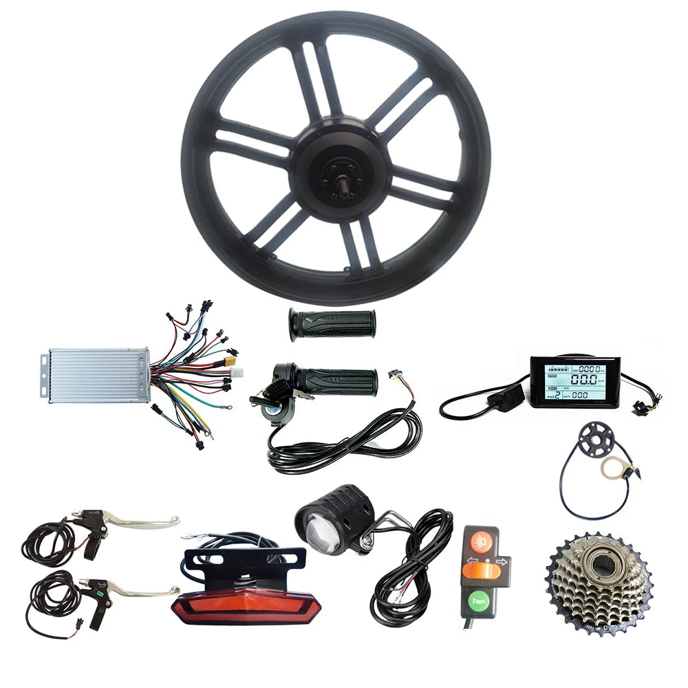 20 20x4.0 20x4 Inch Geared 48V 1000W Fat Tire Rear Wheel Hub Motor Electric Bicycle E Bike Conversion Kit