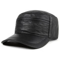 R078 Leather Trucker Hat Male Baseball Cap Men Genuine Leather Bucket Cap SheepSkin Hat Natural Skin Flat Hat