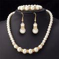 DAIHE Fashion Fine Jewelry Abs Pearl Set Necklace Earrings Bracelet Jewelry Set for Women