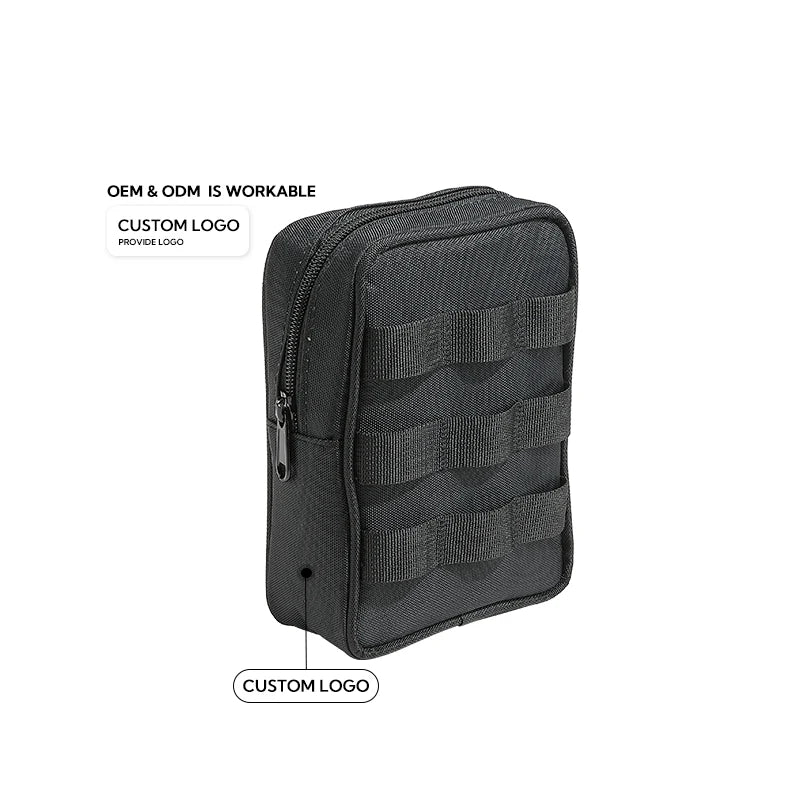 Campingooon Black Color Custom Durable Water Proof  Survival  Canvas Outdoor Portable Camping Storage Bag Small Waist Bag