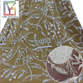 New Elegant Design Beaded Tulle Bridal Fabric Women Luxury Sequins Dress Lace Mesh Fabric Wedding Embroidery Lace Fabric