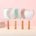 Portable Cosmetic Mirror Handheld Makeup Mirror Wooden Frame Hand Mirror for On-the-Go Application