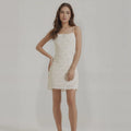 Women's White Sequin Elegant Mini Dress for Wedding Guest Vacation Party Outfits