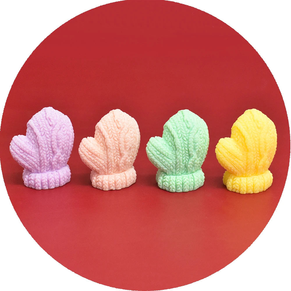 Kawaii Solid Color Gloves Resin Cabochon Christmas Resin CharmS for DIY KeyChain Pendant Cream Glue Phone Case Handmade Material