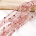 Diy Bracelet Necklace Earrings Beaded Material Strawberry Pink Loose Natural Round Stone Beads for Jewelry Making